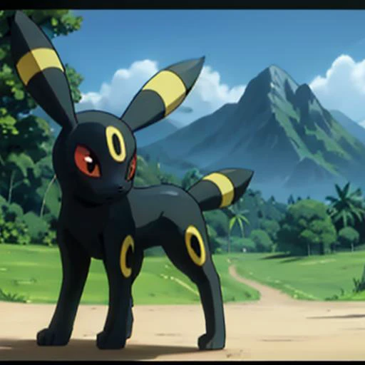 masterpiece, best quality, <lora:Umbreon_Lora:1>, umbreon, mountain, 2d, anime