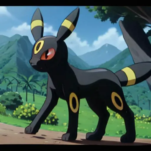 masterpiece, best quality, <lora:Umbreon_Lora:1>, umbreon, mountain, 2d, anime