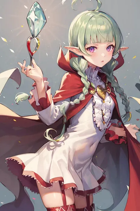 ((masterpiece,best quality)),
<lora:nah:1>
nah_fea, green hair, red cape, re thighhighs, cowboy shot,
