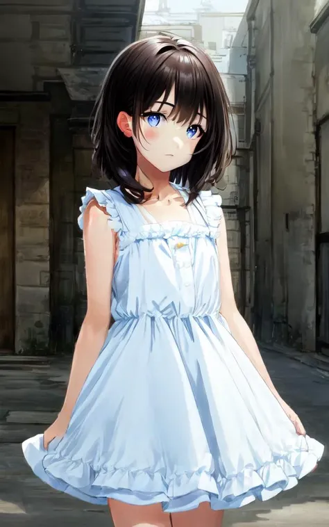 <lora:_redears:1> redears 1girl Frilled white dress