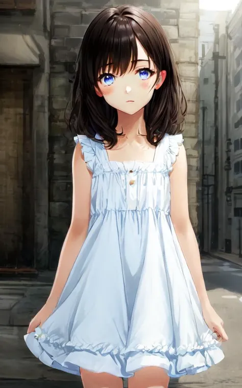 <lora:_redears:1> redears 1girl Frilled white dress