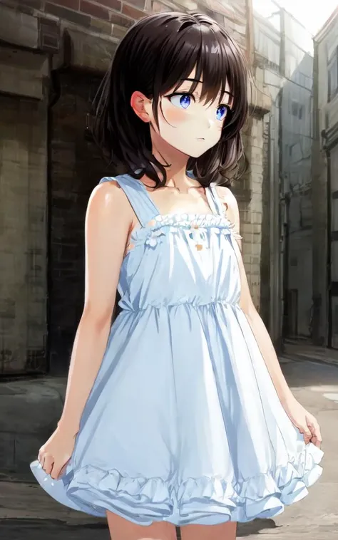 <lora:_redears:1> redears 1girl Frilled white dress