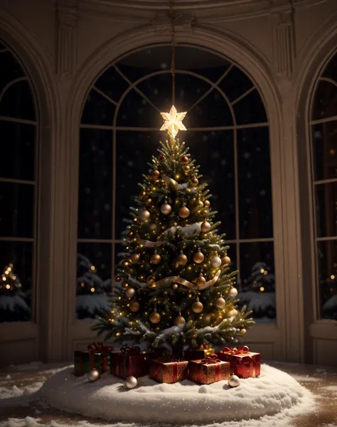 cinematic film still  A miniature tabletop a pleasant christmas time canada landscape, snow, trees, christmas shop, glowing under an ornate glass dome, by paulette tavormina and michael whelan and donato giancola, inside a dusty abandoned laboratory, hyper realistic, extremely detailed, dramatic lighting, victorian, unreal engine, featured on artstation, octane rendar., <lora:quiron_Chritsmas_v1_lora:0.67> ChristmasQuiron style, Christmas, Christmas tree, Christmas decorations,  best quality, ultra detailed, 8k, mysterious.  . shallow depth of field, vignette, highly detailed, high budget Hollywood movie, bokeh, cinemascope, moody, epic, gorgeous, film grain, grainy