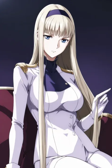 (Night:1.7), Cyberpunk_CityView, Before Window,
sitting at attention,sitting on couch,
White_uniform,White_jacket,long_sleeves,gold_trim,White_ascot,buttons,White_Long_pants,White_gloves, White_Eyes_mask,
<lora:Katrina_Peacecraft_GWFT-KK77-V1:0.7>,<lora:Luna_Armonia_Gunit-KK77-V1:0.2>
 blonde hair,blue_eyes,bob cut, blue_hairband,very_long_hair,floating_hair,
1 girl, 20yo,mature female,Beautiful Finger,Beautiful long legs,Beautiful body,Beautiful Nose,Beautiful character design, perfect eyes, perfect face,
looking at viewer, (innocent_big_eyes:1.0),(expressionless:1.3),
NSFW,official art,extremely detailed CG unity 8k wallpaper, perfect lighting,Colorful, Bright_Front_face_Lighting,
(masterpiece:1.0),(best_quality:1.0), ultra high res,4K,ultra-detailed,
photography, 8K, HDR, highres, absurdres:1.2, Kodak portra 400, film grain, blurry background, bokeh:1.2, lens flare, (vibrant_color:1.2)
(Beautiful,large_Breasts:1.4), (beautiful_face:1.5),(narrow_waist),