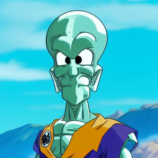 dbz style, squidward, highly detailed
