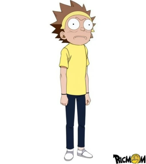 dbz style, young (morty smith:1.2) from rick and morty,
wearing a yellow shirt and blue pants,
short brown hair,
highly detailed