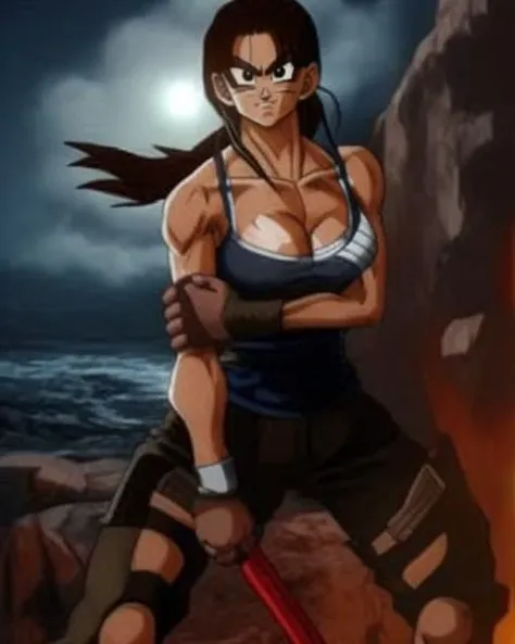 dbz style, lara croft,
highly detailed