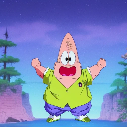 dbz style, patrick star, highly detailed