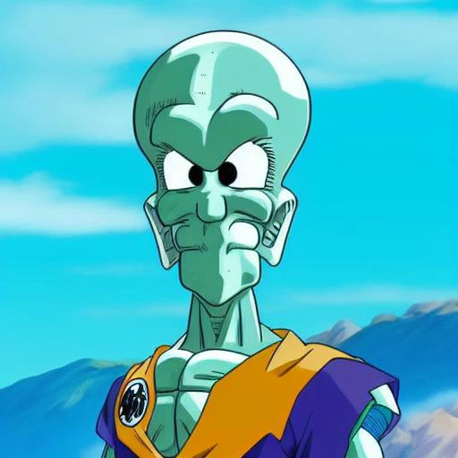 dbz style, squidward, highly detailed