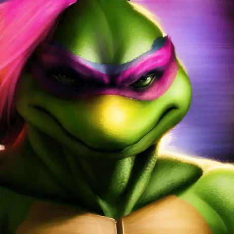 mutant ninja turtle, TMNTDonatello, green skin, cg, realistic fur, fur body, render, best quality, masterpiece, realistic, highres, full body, <lora:90sTMNTDonatello_v10Alpha:0.9>