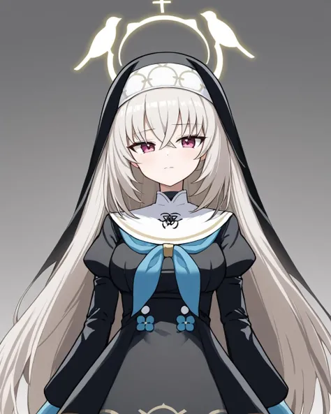 sakurako \(blue archive\),1girl, false_smile, anger_vein, solo, shaded_face, nun, white_background, halo, simple_background, sleeves_past_fingers, habit, closed_mouth, long_sleeves, dress
<lora:sakurako_(blue_archive)_image854_2023-11-28-000015:1>halo. gorgeous,key visual, vibrant, studio anime,award-winning, professional, highly detailed,high budget, cinemascope