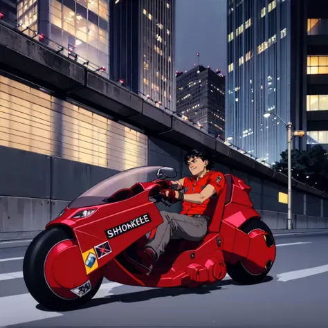 <lora:akiraMovie:0.5>,<lora:kanedabike003:0.7>,
1boy,
(kanedabike:1.2),bigscooter,
very low seat,low ride height,step is front,
science fiction,cyberpunk,
riding,
driving,
city,lamppost,night,road,