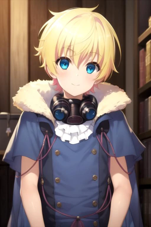 masterpiece, best quality, photorealistic, 1boy, solo, male focus, looking at viewer, , depth of field, , , <lora:prince_akatsuki_choujin_koukousei-tachi:0.82>, prince_akatsuki_choujin_koukousei-tachi, blonde hair, blue eyes, teddy bear costume, science fiction apocalyptic and post-apocalyptic, Blu-ray