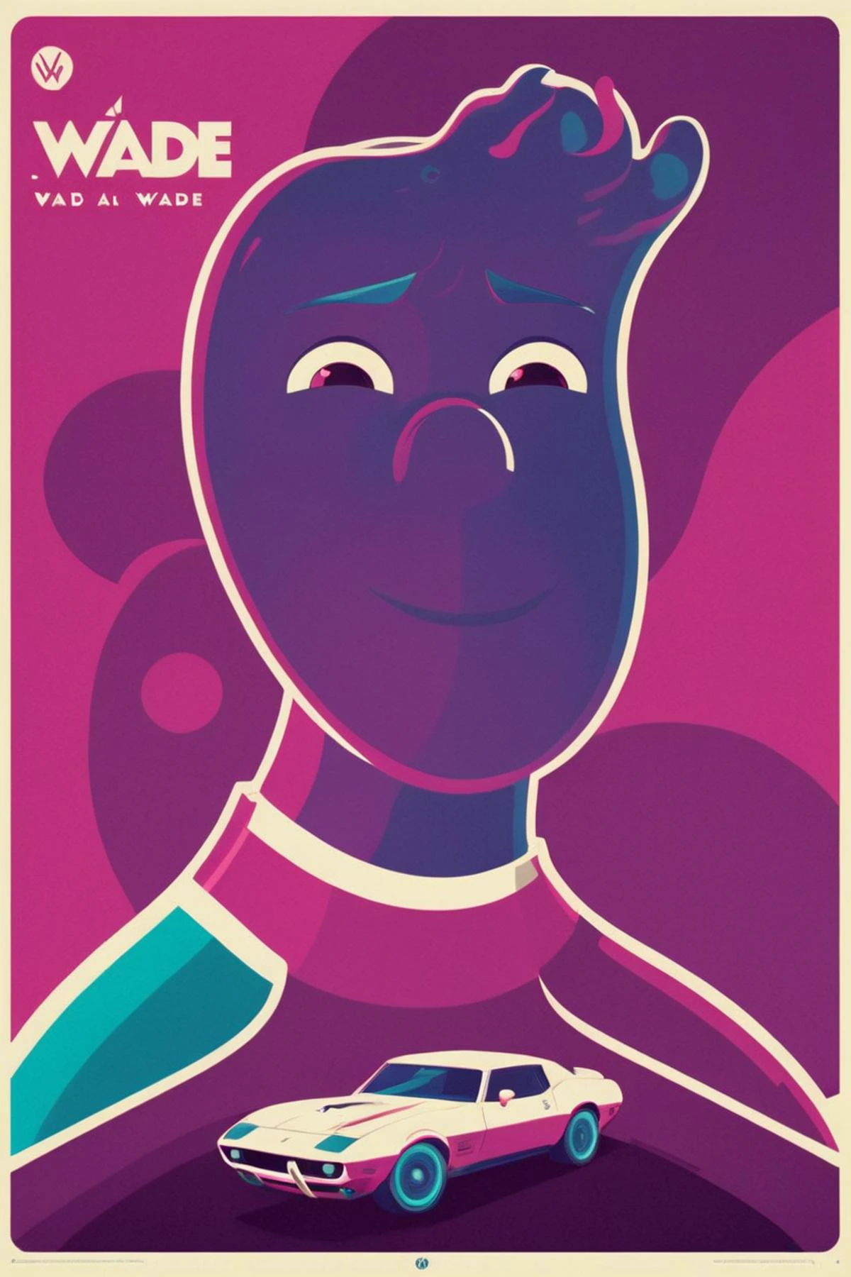 poster of <lora:Wade_Elemental:0.8> wade . digital artwork by tom whalen, bold lines, vibrant, saturated colors <lora:Tom_Whalen_XL:1>