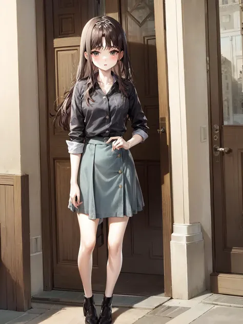 masterpiece, best quality, 1girl,solo,<lora:ang2-4:1>shirt,skirt,