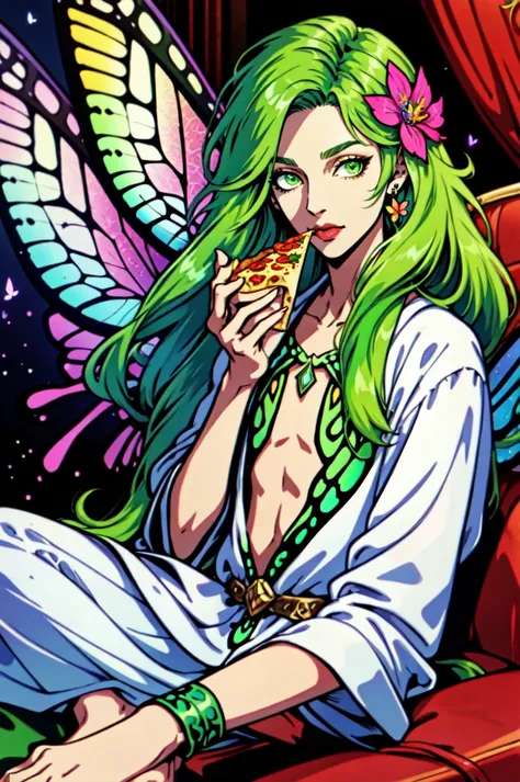 detailed face, detailed eyes, official art,   Pizza-TV-Couch  GenderlessFaeVibes  GenderFreeVibes