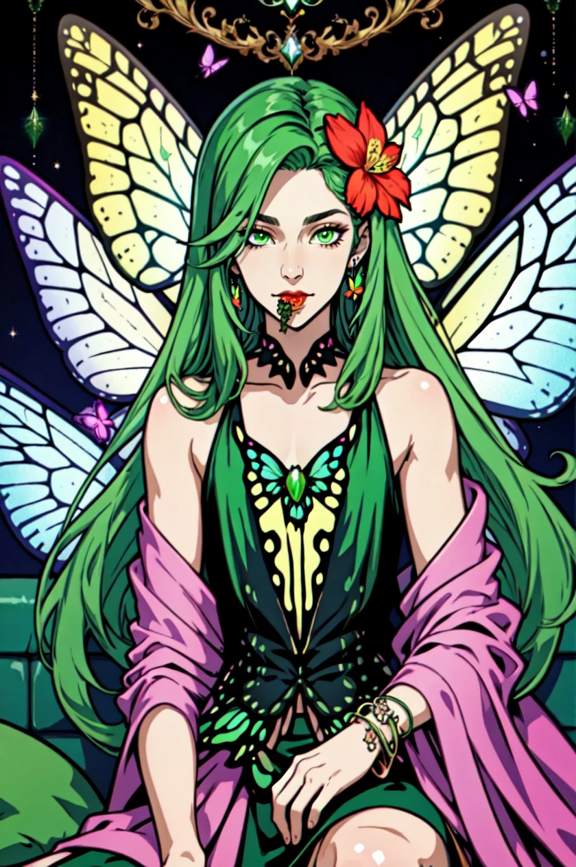 detailed face, detailed eyes, official art, Pizza-TV-Couch GenderlessFaeVibes GenderFreeVibes