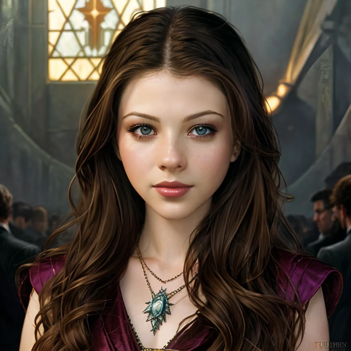 a portrait of michelle trachtenberg,justice society of america, fantasy, sharp focus, intricate, elegant, digital painting, artstation, matte, highly detailed, concept art, illustration, ambient lighting, art by ilya kuvshinov, artgerm, alphonse mucha, and greg rutkowski,<lora:epiNoiseoffset_v2Pynoise:1>