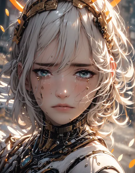 (dramatic, gritty, intense:1.4),masterpiece, best quality, 32k uhd, insane details, intricate details, hyperdetailed, hyper quality, high detail, ultra detailed, Masterpiece, (black eyes:1.3)black hair
An angel-faced female robot, Have tears in one's eyes, wailcryChinese punk, in the style of meticulous realism, 32k uhd, high quality photo, light amber and emerald
<lora:~Q?-Tlg:ZCrying machine:0.9>