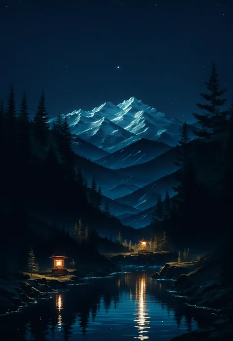 score_9, score_8_up, score_7_up, source_anime, night, (dark environment), mountains, water, trees