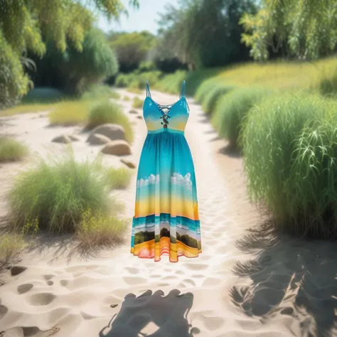invisible person, sun dress, <lora:xl_Invisible person:1>