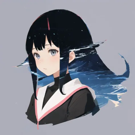 masterpiece, 1girl, simple background, (gradient background:0.5),
<lora:hair_with_scenery:1>,