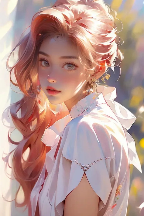 blurry, depth_of_field, blurry_background, earrings, 1girl, chinese_clothes, jewelry, blurry_foreground, solo, dress, china_dress, looking_at_viewer, outdoors, lips, ribbon, white_ribbon, extremely detailed CG unity 8k wallpaper,masterpiece, best quality, ultra-detailed, beautiful detailed eyes:1.2,best illumination, (best shadow, an extremely delicate and beautiful, bloom),
<lora:fenhongnvhai:1>