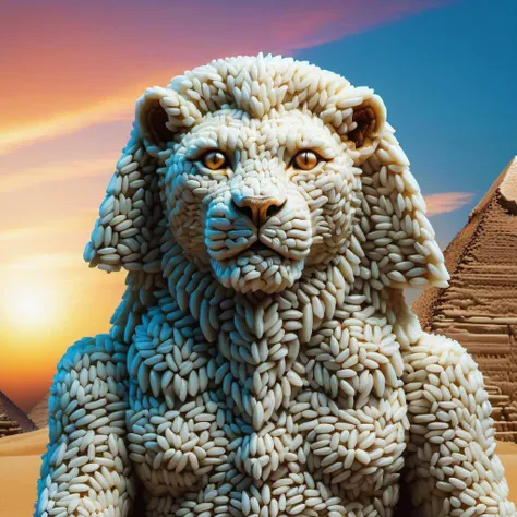 hyper detailed masterpiece, dynamic, awesome quality,styr2 sphinx, mythical majestic creature, lion body, female human head, regal imposing posture, enigmatic wise expression, guardian of mysteries and knowledge symbol of wisdom and enigma, serene silence trench,digital sensors context,gourmet undersurface soft particles,pixelated sunrise, exalted<lora:styr2:1>