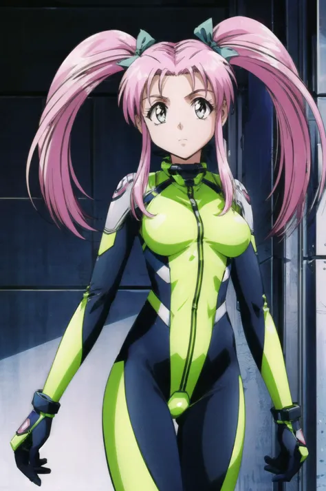 masterpiece, best quality, 1girl, looking at viewer, ultra detailed, <lora:add_detail:0.5>, <lora:lirika_FW:0.9> ,long hair, twintails, pink hair , black and yellow plugsuit,