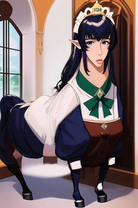 masterpiece best quality  <lora:Queen's Stallion_vol3_Low Dose Version_2023_09_17:1.7> \Queen's Stallion\ with  [0.5: maid :] [0.5:elf:] [0.5:OOTD:]