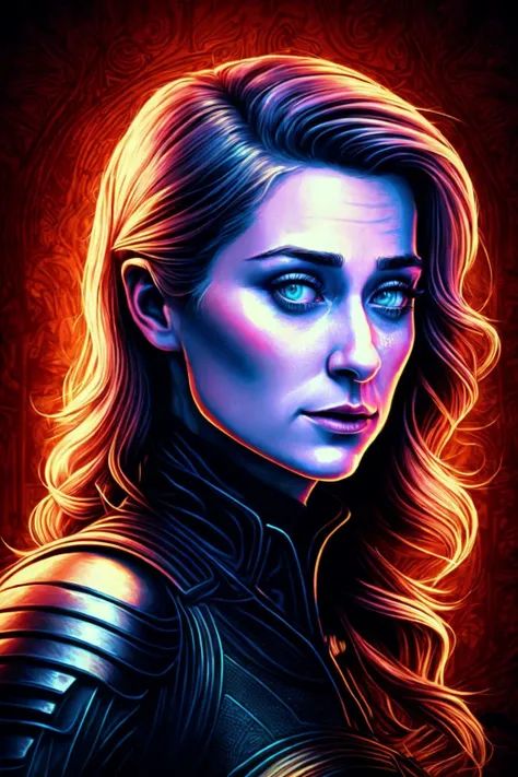 Award-winning digital painting of lizdebick1, detailed face, wearing corset, cinematic art, hdr, gloomy atmosphere, by dan mumford style, by dmmid, by giger, by lovecraft