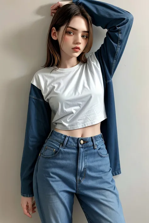 muste piece, best quality, illustration, Super detailed, fine details, High resolution, 8K,wall paper, perfect dynamic composition,(Details High quality, realistic depiction of eyes:1.3), (Fashionable, Denim Jacket, Oversized T-shirt, a denim miniskirt), large breasts, short bob hair, black hair color, Big Natural Color Lip, crying a little、cold gaze, Harajuku style、20 year old girl、cute type、lolita、beautiful legs, night club, at midnight, Gravure Idol