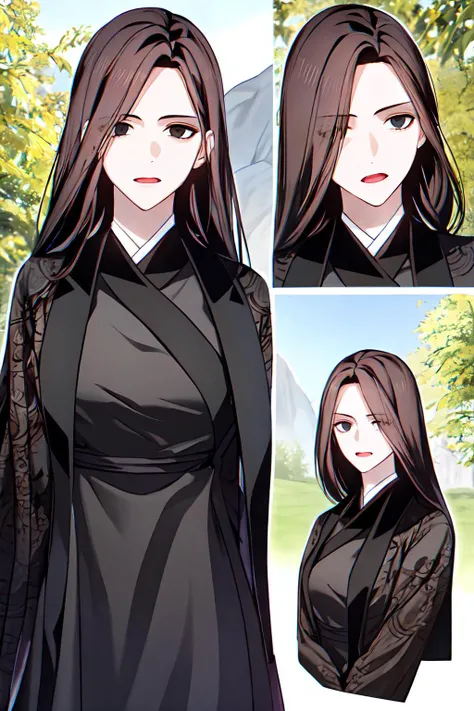 masterpiece, (best quality), 1woman,1girl ,beautiful woman, beautiful face, cowboy shot, vibrant colors ,natural lighting ,RTX, perfect proportions, beautiful, detailed face, showcase, (perfect eyes:1.1) ,(photorealistic:1.1), 8k uhd, looking a viewer, outdoors, simple backround, heavenly demon, 1girl, solo, long hair, expressionless, black chinese clothes, long sleeves, black eyes, cowboy shot, <lora:Heavenly_Demon:0.9>