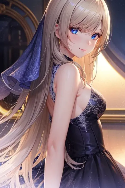 ((extreme detail)),(ultra-detailed), extremely detailed CG unity 8k wallpaper, best quality, looking at viewer, <lora:dollLikenessByEDG_russianDollLikeness:0.7> anime, a woman with long blond hair and blue eyes ,perfect rud_face, perfect rud_body,smiling,