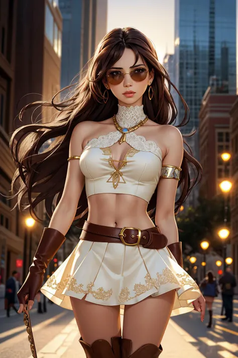 ((Masterpiece, best quality,photography, detailed skin, realistic, photo-realistic, 8k, highly detailed, full length frame, High detail RAW color art, diffused soft lighting, shallow depth of field, sharp focus, hyperrealism, cinematic lighting,close up)),
beautiful dark haired edgEgyptian_woman,perfect edgEgyptian_face, perfect edgEgyptian_body, edgSDress, 1girl, solo, long hair, looking at viewer, skirt, brown hair, rown eyes, jewelry, earrings, boots, miniskirt, crop top, lips, knee boots, realistic , wearing edgSDress, sunglasses, city background <lora:edgSDress:0.7>
<lora:edgEgyptian_Doll:0.56>