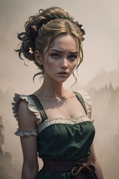 (highly detailed:1.3), (cowboy_shot:1.1), 
1girl, solo, 
<lora:edgPolishDollLikeness:0.6>, beautiful edgPL_woman, edgPL_face, edgPL_body, 
(highly detailed face and eyes:1.3), <lora:ink-0.1-3-b28-bf16-D128-A1-1-ep64-768-DAdaptation-cosine:1.2>, white background, (scenery:1.1), (ink:1.1), 
Ultra-detail, (highres:1.1), best quality, (masterpiece:1.3), cinematic lighting, brown dirndl, (annoyed:1.1),