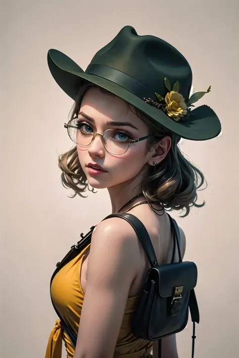 (highly detailed:1.3), (cowboy_shot:1.1),
1girl, solo,
<lora:edgPolishDollLikeness:0.6>, beautiful edgPL_woman, edgPL_face, edgPL_body,
(highly detailed face and eyes:1.3), <lora:ink-0.1-3-b28-bf16-D128-A1-1-ep64-768-DAdaptation-cosine:1.2>, (semi-rimless eyewear:1.1), white background, (scenery:1.1), (ink:1.1),
Ultra-detail, (highres:1.1), best quality, (masterpiece:1.3), cinematic lighting, green reading glasses, yellow layered dress, geometric, tulle, bangle, satchel bag, trilby, (annoyed:1.1),