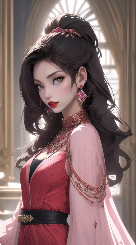 ethereal fantasy concept art of 1girl, solo, red lips, jewelry, earrings, upper_body, pink dress, medium breasts, long black hair, (dark skin:1.2),
<lora:edgPuertoRicanDollLikeness:0.9>, tanned brunette, edgPR_woman, edgPR_face, edgPR_body, looking at viewer,