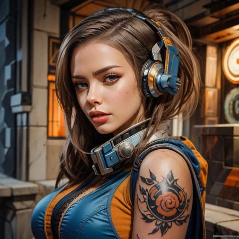 beautiful european woman,beautiful edgArg_woman,beautiful NicoleAnistonQuiron woman,8k RAW professional photo,viking wear,style of warhammer 40k,intricate dress,castle,tattoo,muscle body,neon,fog,real skin,(masterpiece),(extremely intricate:1.3),(realistic),dslr,soft lighting,high quality,film grain,Fujifilm XT3,sharp focus,tattoo,<lora:detail_slider_v4:0.7>,<lora:quiron_NicoleAniston_v1_lora:0.6>,<lora:edgArgentina_Doll_Likeness:0.9>,