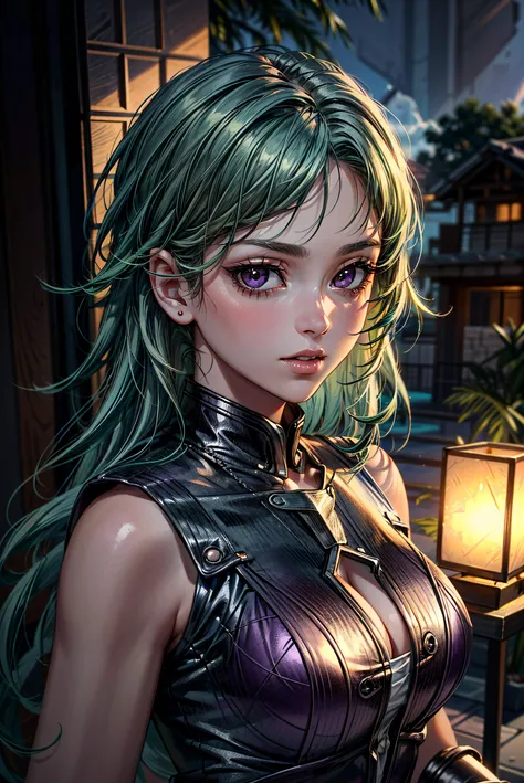 highly detailed, dynamic, cinematic, stunning, realistic lighting and shading, green hair,purple eyes, <lora:edgColombianDollLikeness:0.8> beautiful edgCol_woman,edgCol_face,edgCol_body,
<lora:add_detail:1>,