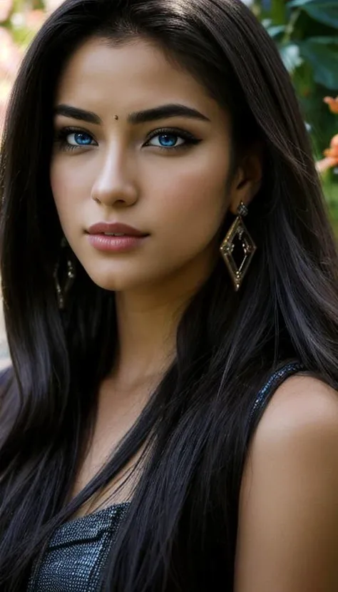 RAW Photo,high detailed,8k,uhd,dslr,soft lightting,HDR,warm light,high quality,wide hips,<lora:edgPuertoRicanDollLikeness:0.4>,edgPR_woman,edgPR_face,edgPR_body,<lora:hair_length_slider_v1:1.4>,<lora:age_slider_v6:-2>,<lora:Dehya:0.8>, dehya,dehya \(genshin impact\),dehya,dehya \(genshin impact\),genshin impact,earrings,female,dark-skinned female,dark skin,1girl,solo,long hair,blue eyes,hair between eyes,multicolored hair