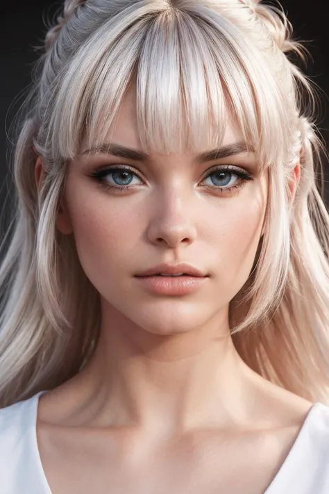 modelshoot style, (extremely detailed 8k wallpaper), a photo of a a pretty girl, model face, platinum_blond, Top knot, blunt bangs, edgGUY_woman,edgGUY_face,edgGUY_body, hyper realism, 8k, screen capture, <lora:edgGuyaneseDollLikeness:0.9>, <lora:add_detail:0.5>, Intricate, High Detail, dramatic
