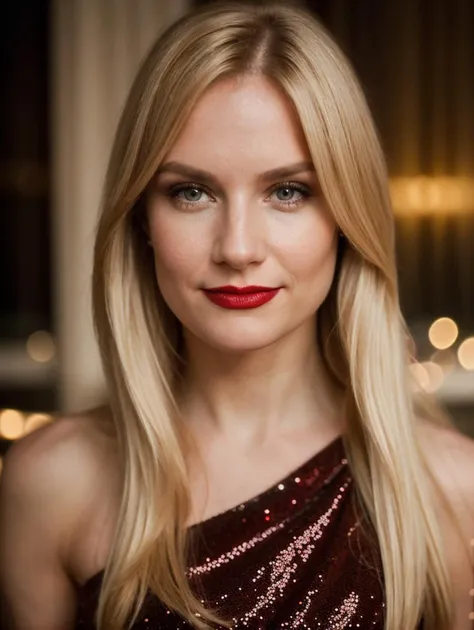 cinematic film still Full body photo of (edgEst_woman,edgEst_face,edgEst_body), sensual smile, red lips, blonde straight hair, wearing one shoulder sequin mini dress, (looking at viewer:1.1), <lora:backlight_slider_v10:1.2>, <lora:epiCRealismHelper:1>, <lora:skin_tone_slider_v1:-1>, empty night club background, 8K, 16k, uhd, dslr, best quality, high quality, realistic, photo-realistic, <lora:edgEstonianDollLikenessv1:0.6> . shallow depth of field, vignette, highly detailed, high budget, bokeh, cinemascope, moody, epic, gorgeous, film grain, grainy