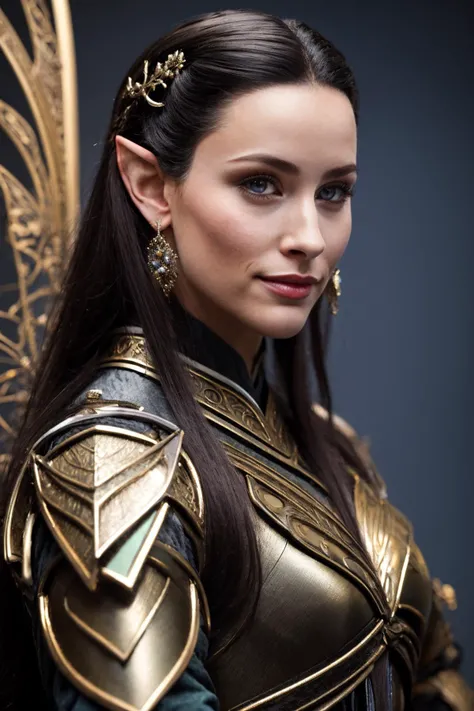 ((masterpiece,best quality,edgQuality)),(smile),1girl,solo,standing,posing,
edgelf_woman,edgelf_face,edgelf_body,pointy ears,looking at viewer,
<lora:edgLoTRelfDollLikenessv1:0.8>
edgLnF, armor,clothing cutout, pauldrons, wearing edgLnF <lora:edgLnF:0.8>
upper body
