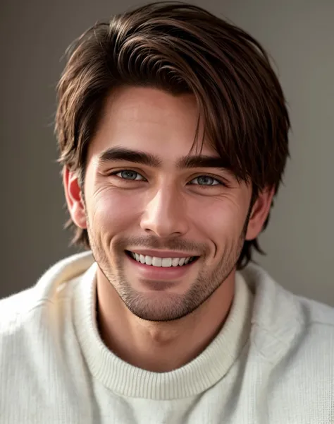 Masterpiece, absurdres,HDR ,highly detailed eyes and face,smiling, handsome nod_man, a man in a sweater ,perfect nod_body,perfect nod_face, <lora:nod:0.7>