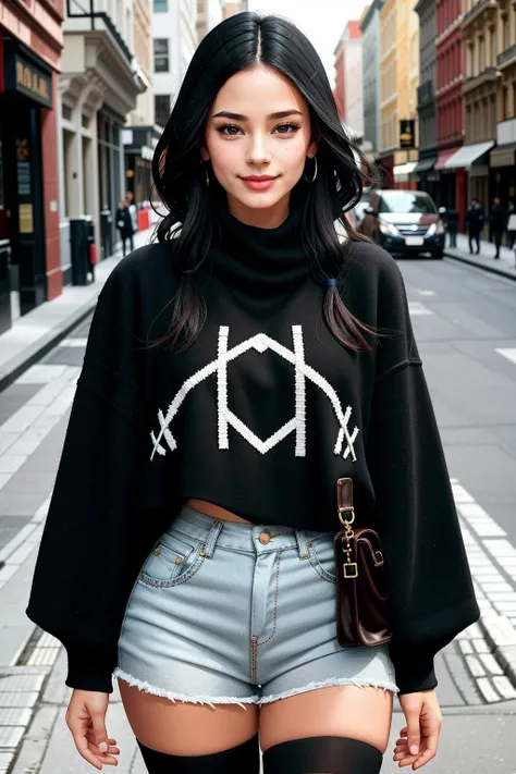 ((Masterpiece, best quality,edgQuality)), seductive smile,standing,posing for a picture,cowboy shot,
beautiful edgCN_woman,edgCN_face,edgCN_body,
<lora:edgCanadian_Doll_Likeness:0.65>
edgADC_fashion, a woman walking down a street wearing a black and white poncho ,wearing edgADC <lora:edgAutumnDressCode:0.775>