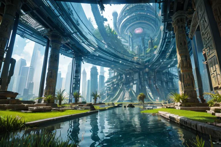 highly insanely detailed, masterpiece, top quality, best quality, highres, 4k, 8k, RAW photo,  
((ancient egyptian theme:1.2)), Hong Kong structure, building, structure, taiwan, korean, 
swirling energy, 
tentacle, 
(underwater), 
reflection, reflective floor, 
abandoned building, overgrown with vegetation, [volumetric fog], cinematic lighting, colorful, colourful, 
(long_hair, long hair, random colors hair, glowing hair, hair over one eye, long messy hair), 
(eyelashes, eyeliner, eyeshadow, eyelashes, long eyelashes), 
collar, earrings, jewelry, necklace, armlet, 
high-heels, 
nsfw, 
cleavage, perfect female body, makeup, 
action pose, 
drunk, biting, 
dawn, 
fisheye, 
scenery, landscape, 
<lora:space-clony:0.8>, (space-clony:1.4), scenery, outdoors, tree, building, sky, city, cloud, science fiction, SCIFI, sf, space, 
inside of space colony, glasse window brick, grass