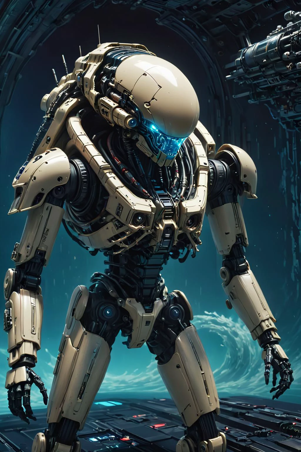 anime artwork horror-themed biomechanical style (((Ultra-detailed, 8k, highres, masterpiece))),kkw-detailMe-v1.0,<lora:more_details:1>,<lora:More_interesting_backgrounds:0.8>,IBG,<lora:space-clony:0.8>,space-clony,space_style,<lora:Tech_Noir:0.8>,<lora:J_sci-fi:0.8>,robot,j_sci-fi,<lora:SpaceKnights5:0.8>,helmet,<lora:nomansky:0.8>,nomanskyai,,(((text))),((color)),(shading),background,noise,dithering,gradient,detailed,out of frame,ugly,error,Illustration, watermark,(((clean ink anime illustration))),Studio Ghibli,Makoto Shinkai,Hayao Miyazaki,Audrey Kawasaki,(((text))),((color)),(shading),background,noise,dithering,gradient,detailed,out of frame,ugly,error,Illustration, watermark,(((vector graphic))),medium detail,(((text))),((color)),(shading),background,noise,dithering,gradient,detailed,out of frame,ugly,error,Illustration, watermark,(((gothic ink on paper))),H.P. Lovecraft,Arthur Rackham, blend of organic and mechanical elements, futuristic, cybernetic, detailed, intricate, eerie, unsettling, dark, spooky, suspenseful, grim, highly detailed . anime style, key visual, vibrant, studio anime, highly detailed