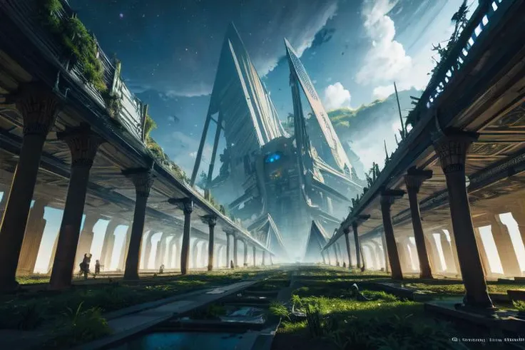 highly insanely detailed, masterpiece, top quality, best quality, highres, 4k, 8k, RAW photo,  
((ancient egyptian theme:1.2)), Hong Kong structure, building, structure, taiwan, korean, 
swirling energy, 
tentacle, 
(underwater), 
reflection, reflective floor, 
abandoned building, overgrown with vegetation, [volumetric fog], cinematic lighting, colorful, colourful, 
(long_hair, long hair, random colors hair, glowing hair, hair over one eye, long messy hair), 
(eyelashes, eyeliner, eyeshadow, eyelashes, long eyelashes), 
collar, earrings, jewelry, necklace, armlet, 
high-heels, 
nsfw, 
cleavage, perfect female body, makeup, 
action pose, 
drunk, biting, 
dawn, 
fisheye, 
scenery, landscape, 
<lora:space-clony:0.8>, (space-clony:1.4), scenery, outdoors, tree, building, sky, city, cloud, science fiction, SCIFI, sf, space