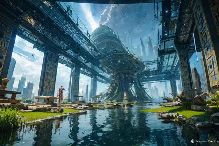 highly insanely detailed, masterpiece, top quality, best quality, highres, 4k, 8k, RAW photo,  
((ancient egyptian theme:1.2)), Hong Kong structure, building, structure, taiwan, korean, 
swirling energy, 
tentacle, 
(underwater), 
reflection, reflective floor, 
abandoned building, overgrown with vegetation, [volumetric fog], cinematic lighting, colorful, colourful, 
(long_hair, long hair, random colors hair, glowing hair, hair over one eye, long messy hair), 
(eyelashes, eyeliner, eyeshadow, eyelashes, long eyelashes), 
collar, earrings, jewelry, necklace, armlet, 
high-heels, 
nsfw, 
cleavage, perfect female body, makeup, 
action pose, 
drunk, biting, 
dawn, 
fisheye, 
scenery, landscape, 
<lora:space-clony:0.8>, (space-clony:1.4), scenery, outdoors, tree, building, sky, city, cloud, science fiction, SCIFI, sf, space